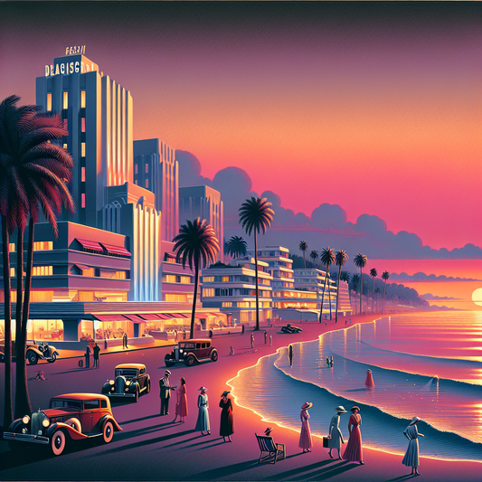 Sunset Over Art Deco Riviera