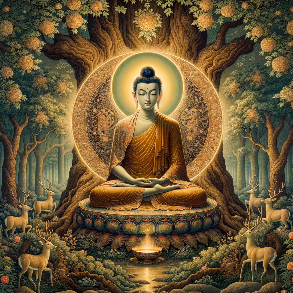 Ancient Buddha Painting in Traditional Style